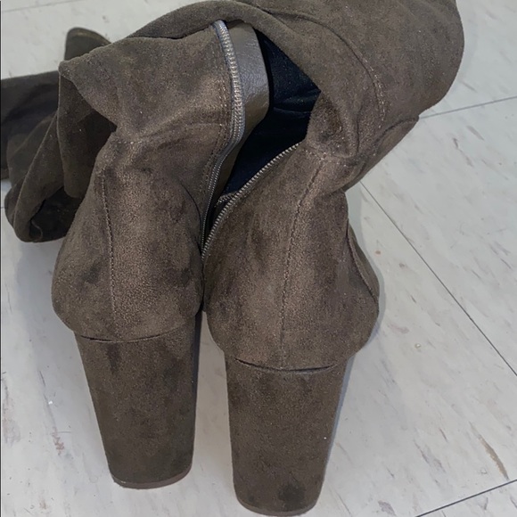 Olive Green thigh high boots - Picture 4 of 6